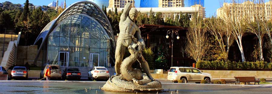 Azerbaijan - Baku Bahramgur statue
