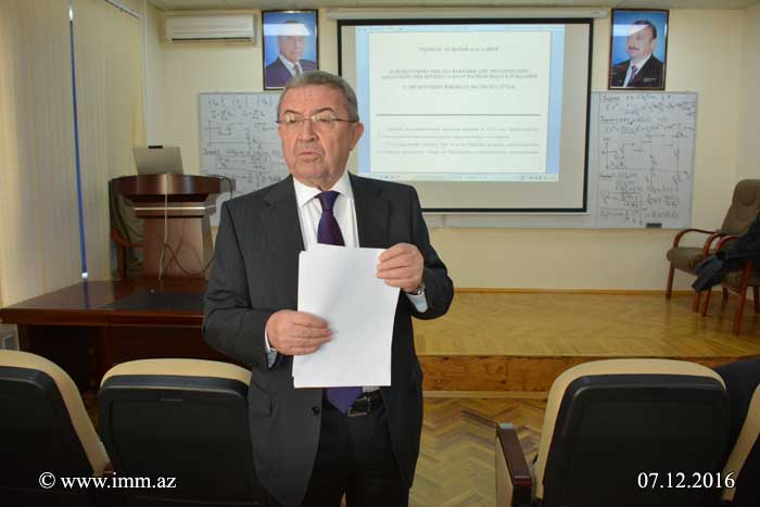 «Diskret müdaxiləli semi-Markov təsadüfi dolaşma prosesinin ergodik xarakteristikaları üçün asimptotik ayrılışlar» mövzusnda Ümuminstitut seminarı